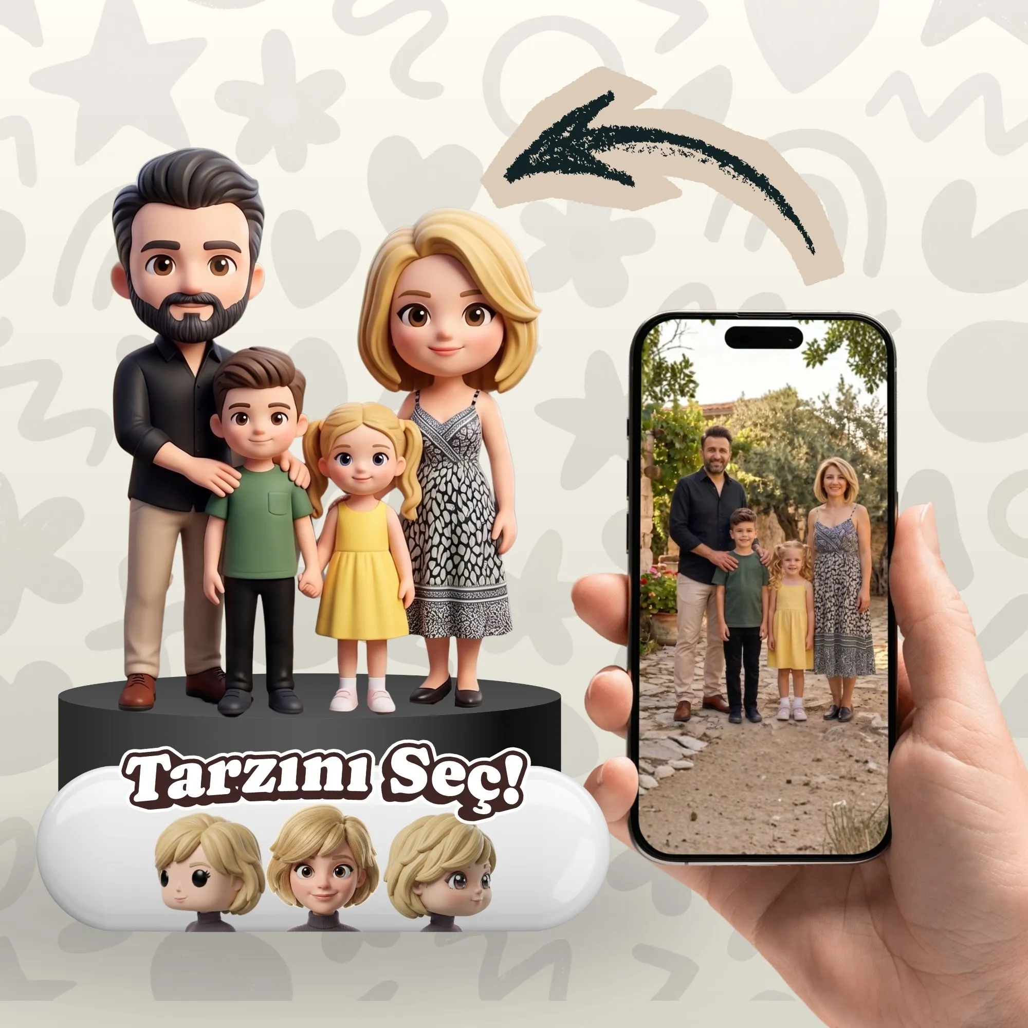 Aile Figürü (4 Kişilik) - 3D Figür & Biblo | PECREA