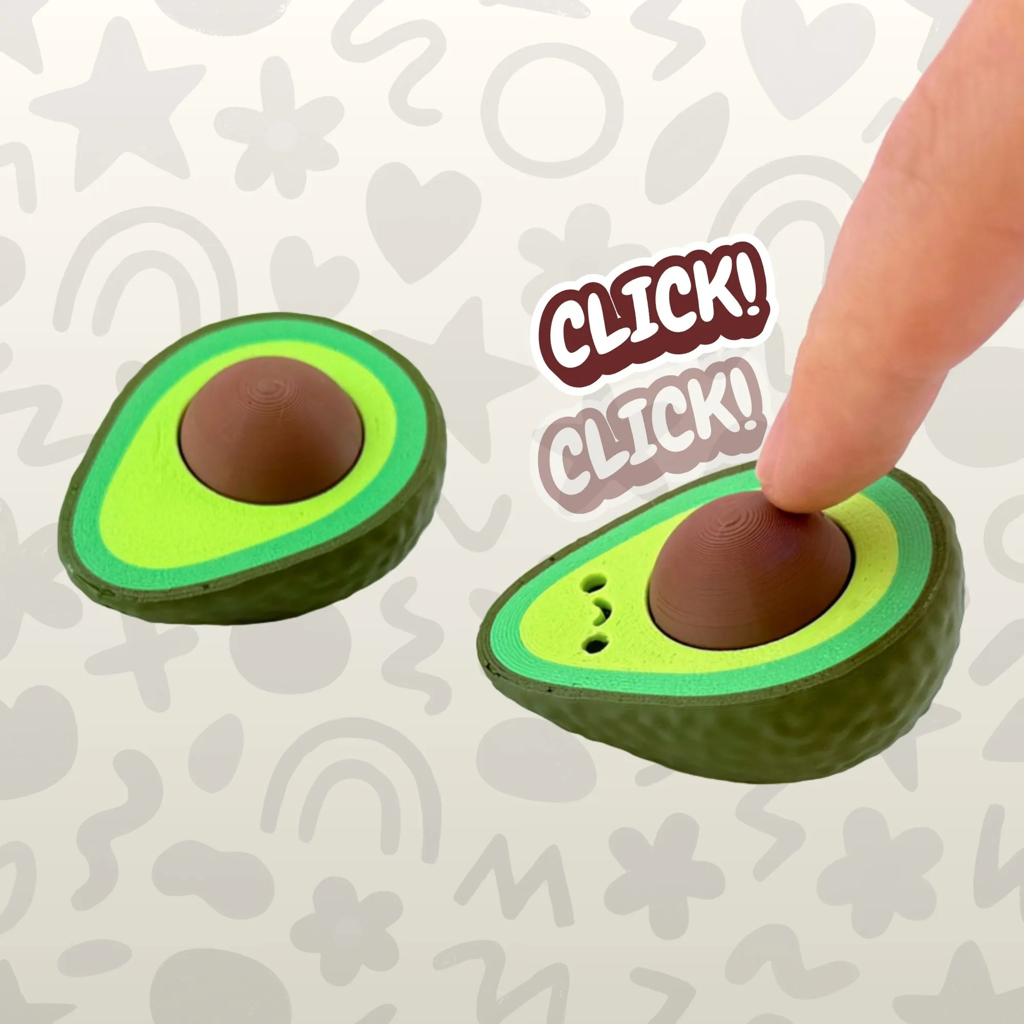 Avokado Clicker Anahtarlık - 3D Figür & Biblo | PECREA