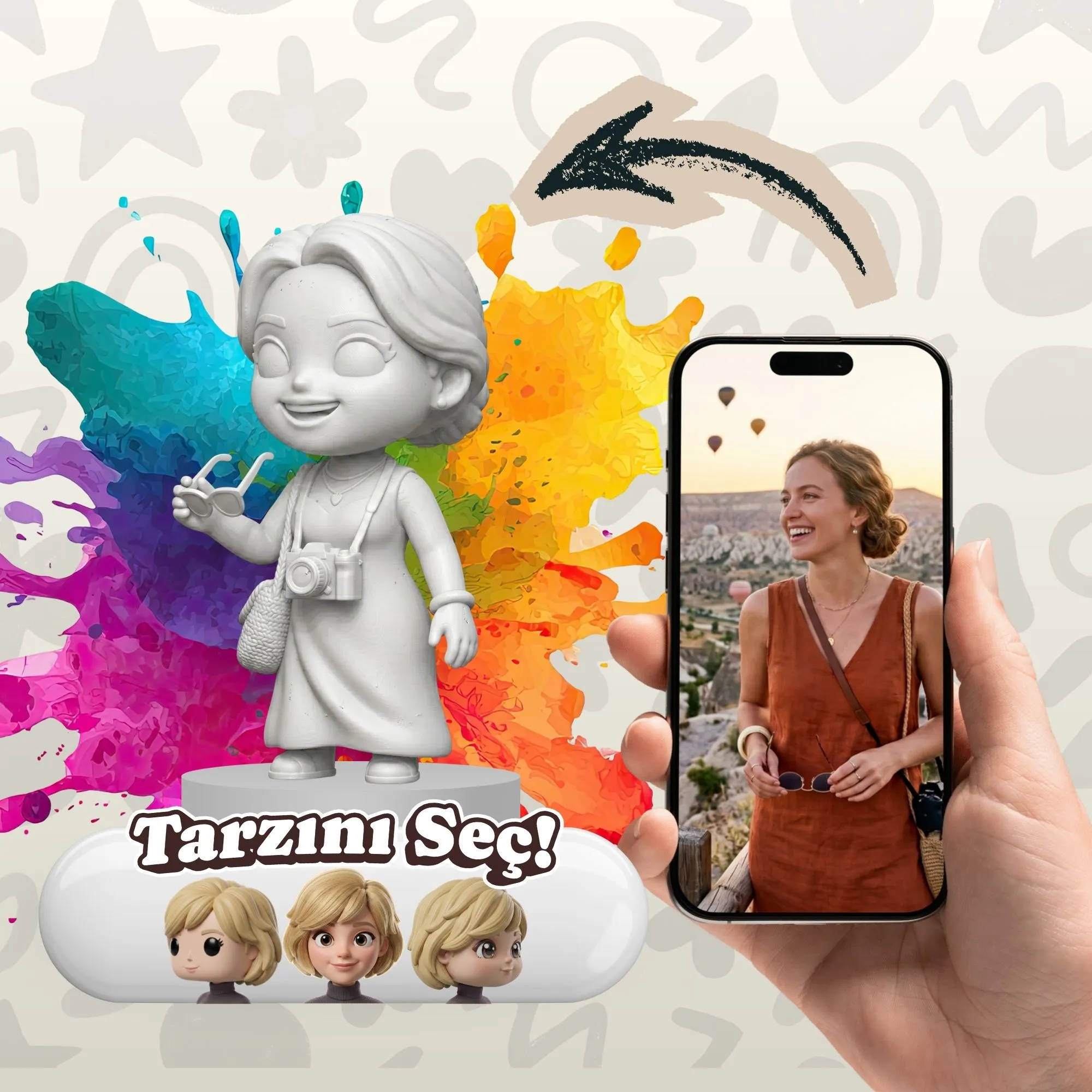 Boyanabilir Kişisel Figür - 3D Figür & Biblo | PECREA