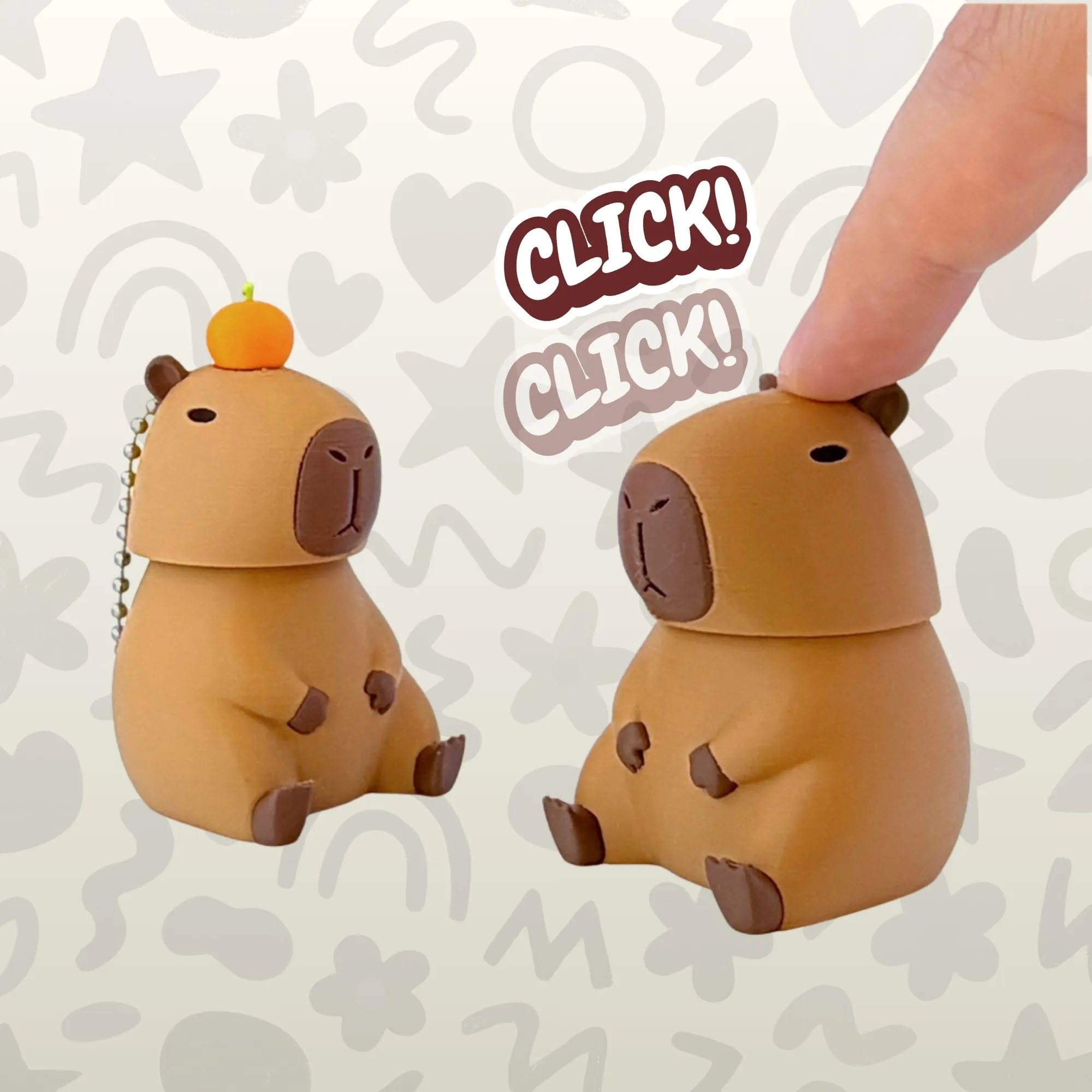 Kapibara Clicker Anahtarlık - 3D Figür & Biblo | PECREA