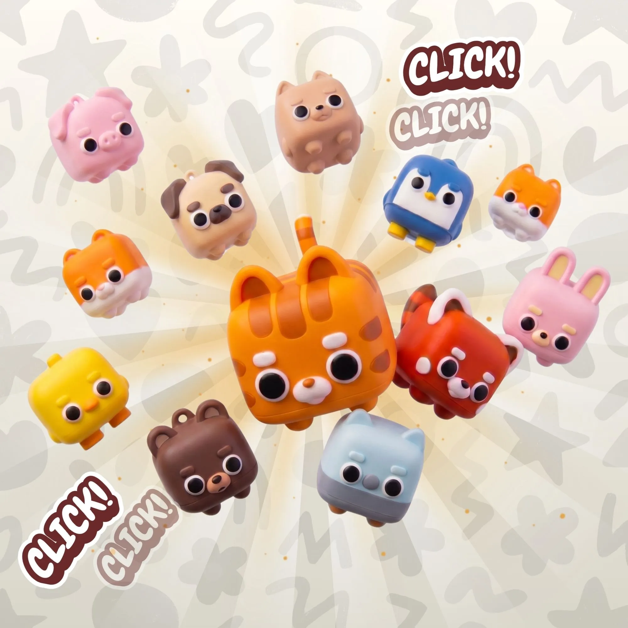 Tombik Dostlar Clicker Anahtarlık - 3D Figür & Biblo | PECREA